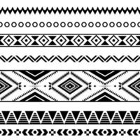 Vector abstract ethnic geometric pattern design for background or wallpaper, Seamless ethnic pattern. Handmade. Horizontal stripes. Black and white print for your textiles. Vector illustration