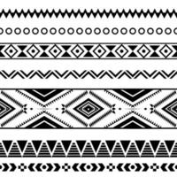 Vector abstract ethnic geometric pattern design for background or wallpaper, Seamless ethnic pattern. Handmade. Horizontal stripes. Black and white print for your textiles. Vector illustration