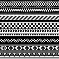 Vector abstract ethnic geometric pattern design for background or wallpaper, Seamless ethnic pattern. Handmade. Horizontal stripes. Black and white print for your textiles. Vector illustration