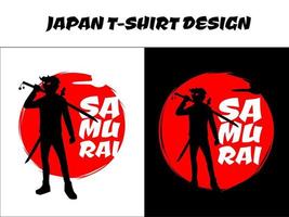 samurái masculino, vector de samurái de Japón de silueta para el concepto de pantalones de diseño, diseño de pantalones de t japonés, ilustración vectorial de samurái, diseño de tema japonés, samurái de silueta