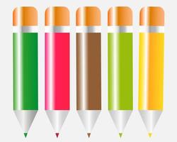 colored pencils on a light gray background vector