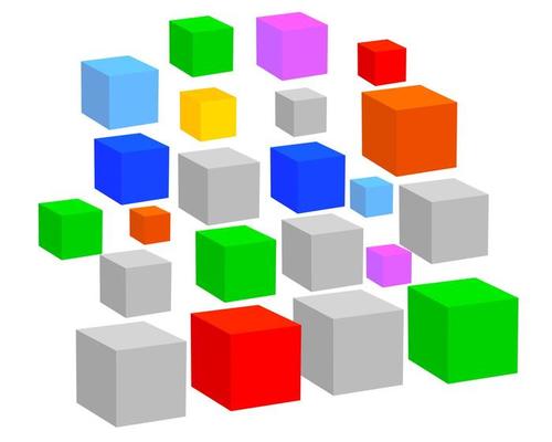 colorful squares on a white background