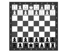 tablero de ajedrez con piezas de ajedrez sobre un fondo blanco vector