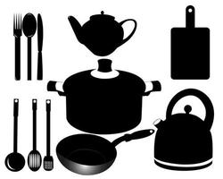 Kitchen set on a white background vector