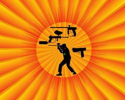 paintball competitions on a yellow orange background vector
