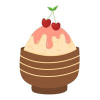 bingsu ice shave dessert vector