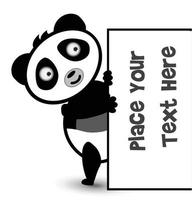 Cute Panda Bear banner vector