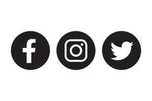Facebook, instagram and twitter icon vector