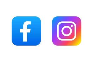 Facebook and instagram icon vector