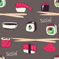 Vector seamless sushi pattern