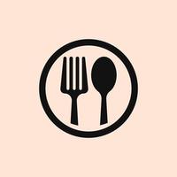 cutlery spoon and fork logo vector icon