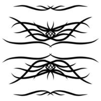 Abstract tribal frame, border, motif, tattoo, ornament, decoration collection set for web or print design element vector