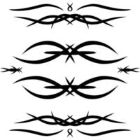 Abstract tribal frame, border, motif, tattoo, ornament, decoration collection set for web or print design element vector