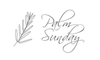 Palm leaves doodle style with dummy text for spirituality vector design element