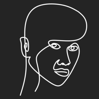 Abstract line art human face decorative design for web or print element vector