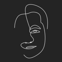 abstract line art man face decoration for web or print design element vector