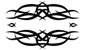 Abstract tribal frame, border, motif, tattoo, ornament, decoration collection set for web or print design element vector
