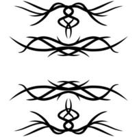 Abstract tribal frame, border, motif, tattoo, ornament, decoration collection set for web or print design element vector