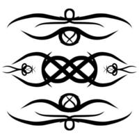 Abstract tribal frame, border, motif, tattoo, ornament, decoration collection set for web or print design element vector