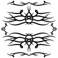 Abstract tribal frame, border, motif, tattoo, ornament, decoration collection set for web or print design element vector