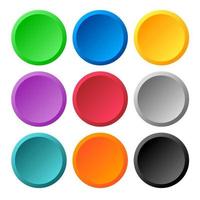 Multi color 3d circle icon background for web or print design element vector
