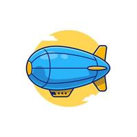 ilustración de icono de vector de dibujos animados de dirigible. concepto de icono de transporte aéreo vector premium aislado. estilo de dibujos animados plana