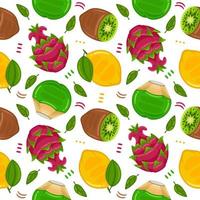 Fruits Seamless Pattern in Flat Design Style vector