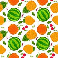 Fruits Seamless Pattern in Flat Design Style vector