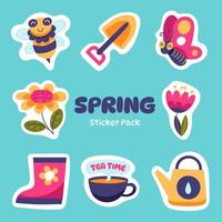 Hand Drawn Spring Sticker Pack vector