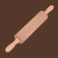 Wooden rolling pin vector illustration for graphic design and decorative element