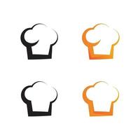 chef and hat logo vector design template set