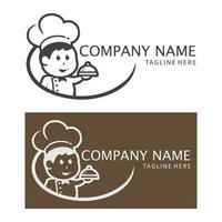 chef and hat logo vector design template set