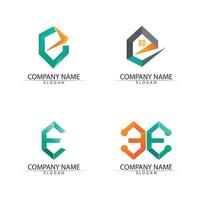 letter E logo design and font E vector concept symbol