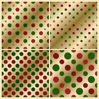 conjunto de papel tapiz de feliz navidad de lunares verdes y rojos vector