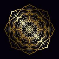 Mandala Pattern Applied Thai Art Style With Golden Gradient vector