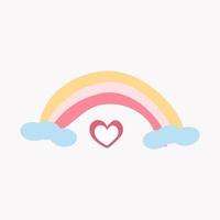 rainbow with a heart vector