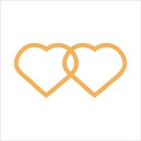 hearts in a golden outline vector