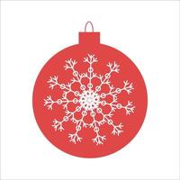 new Year ball with a snowflake vector