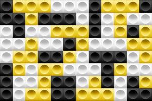 Seamless Pattern Background 3D Black White Yellow Circle vector