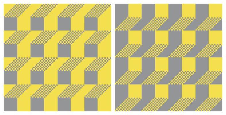 Yellow Gray Checkered Pattern Seamless Abstract Background