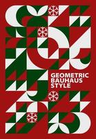 Bauhaus Style Merry Christmas Poster vector