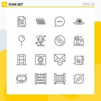 Set of 16 Vector Outlines on Grid for pin map bubble location hat Editable Vector Design Elements