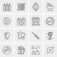 16 iconos de negocios universales vector ilustración de icono creativo para usar en proyectos relacionados con la web y dispositivos móviles