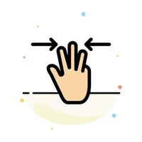 Gestures Hand Mobile Three Fingers Abstract Flat Color Icon Template vector