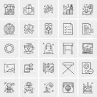 25 iconos de negocios universales vector ilustración de icono creativo para usar en proyectos relacionados con la web y dispositivos móviles