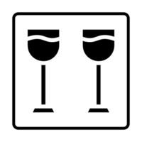 Glass solid Icon. Social media sign icons. Vector illustration isolated for graphic and web design.