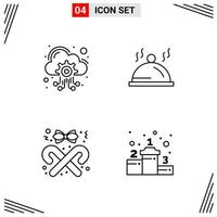 4 Icons Line Style Grid Based Creative Outline Symbols for Website Design Simple Line Icon Signs Isolated on White Background 4 Icon Set Creative Black Icon vector background