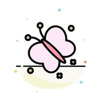 Butterfly Fly Spring Beauty Abstract Flat Color Icon Template vector