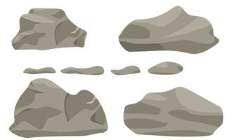 Set of stone. Big and little stones. Vector illustration.