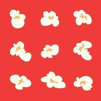 Set of popcorn elements. Vector illustration.